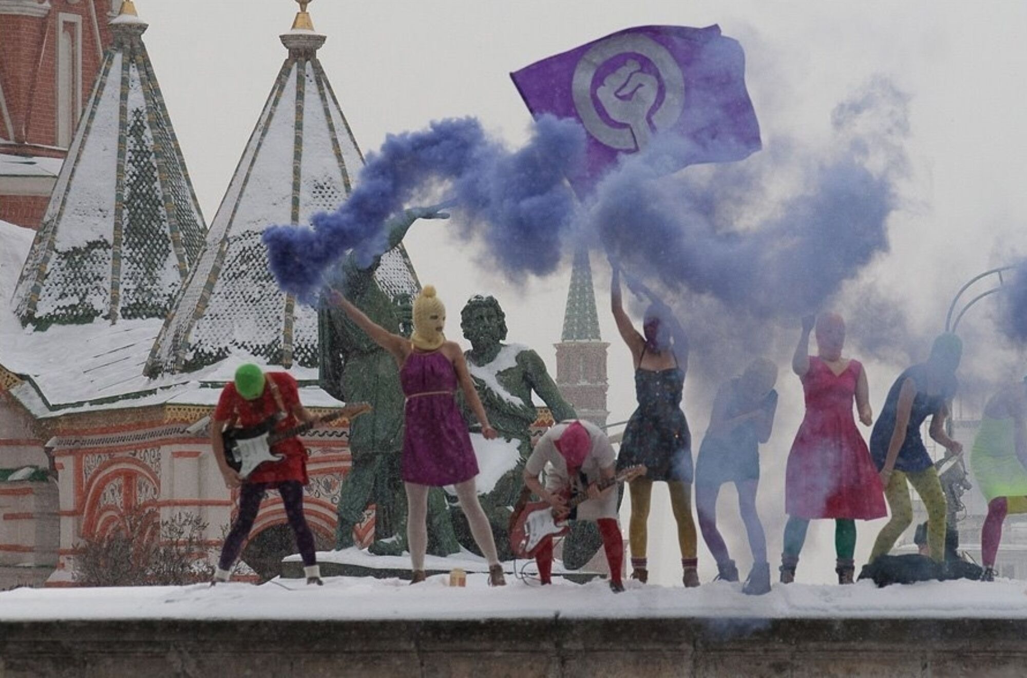 Pussy Riot at Lobnoye Mesto on Red Square in Moscow Denis Bochkarev